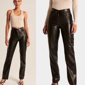 Abercrombie & Fitch Crossover 90s Straight Ultra High Rise Vegan Leather Pants